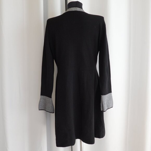 Nanette Lepore Black Tie Neck Sweater Dress Sz M - Picture 4 of 7